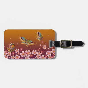 Japanische Schmetterlinge & Sakura Blüten Gold & P Gepäckanhänger