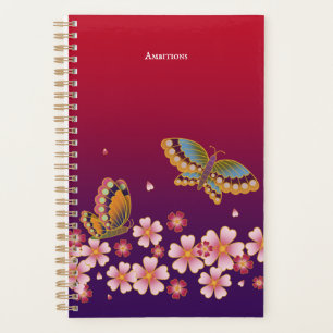 Japanische Schmetterlinge Sakura Blüten Personali Planer