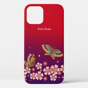 Japanische Schmetterlinge Sakura Blüten Personalis Case-Mate iPhone Hülle