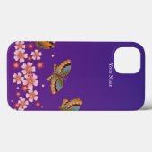 Japanische Schmetterlinge Sakura Blüten Personalis Case-Mate iPhone Hülle (Rückseite (Horizontal))