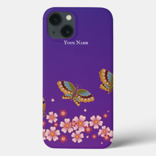 Japanische Schmetterlinge Sakura Blüten Personalis Case-Mate iPhone Hülle