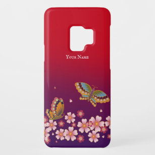 Japanische Schmetterlinge Sakura Blüten Personalis Case-Mate Samsung Galaxy S9 Hülle