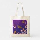 Japanische Schmetterlinge Sakura Blüten Personalis Tragetasche (Rückseite)