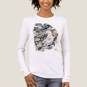 Japanische Schneefrau Kunst   Winter Yokai im Kimo Tri-Blend Shirt