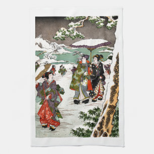 Japanische Schneelandschaft Küchentuch