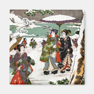 Japanische Schneelandschaft Magnet