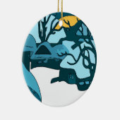 Japanische Schneemondendruckerei Keramikornament (Rechts)