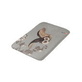 Japanische Schneemondwoodcut Flying Night Badematte (Schrägansicht)