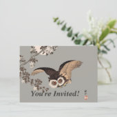 Japanische Schneemondwoodcut Flying Night Einladung (Stehend Vorderseite)