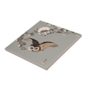 Japanische Schneemondwoodcut Flying Night Fliese (Seite)