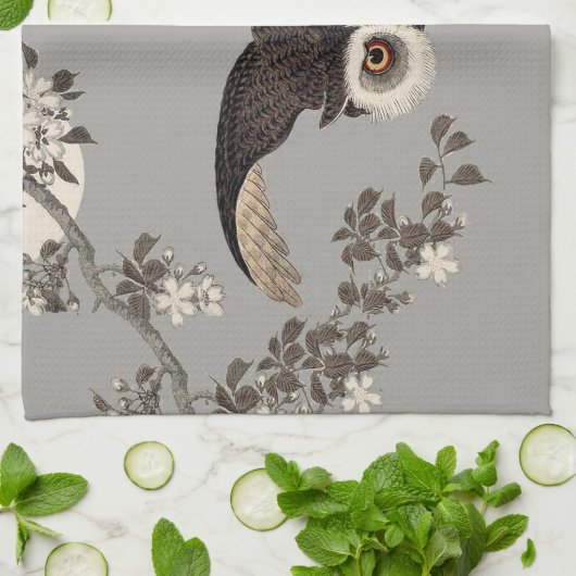 Japanische Schneemondwoodcut Flying Night Handtuch (Gefaltet)