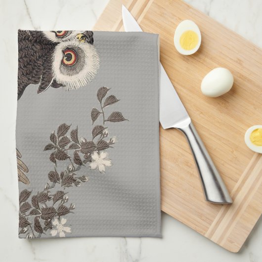 Japanische Schneemondwoodcut Flying Night Handtuch (Viertel Falte)