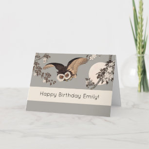 Japanische Schneemondwoodcut Flying Night Karte