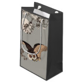 Japanische Schneemondwoodcut Flying Night Kleine Geschenktüte (Rückseite Schrägansicht)