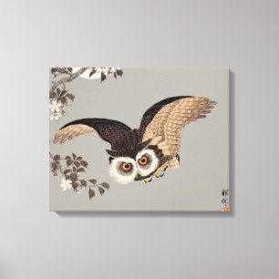 Japanische Schneemondwoodcut Flying Night Leinwanddruck