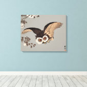 Japanische Schneemondwoodcut Flying Night Leinwanddruck (Insitu (Holzboden))