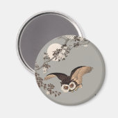 Japanische Schneemondwoodcut Flying Night Magnet (Vorderseite/Rückseite)