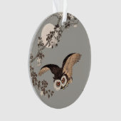 Japanische Schneemondwoodcut Flying Night Ornament (Vorderseite)