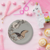 Japanische Schneemondwoodcut Flying Night Pappteller (Party)