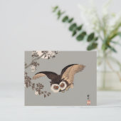 Japanische Schneemondwoodcut Flying Night Postkarte (Stehend Vorderseite)