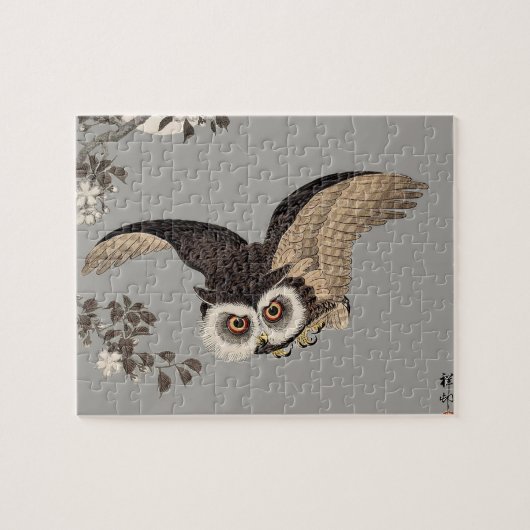Japanische Schneemondwoodcut Flying Night Puzzle (Horizontal)