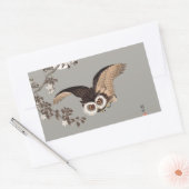 Japanische Schneemondwoodcut Flying Night Rechteckiger Aufkleber (Umschlag)