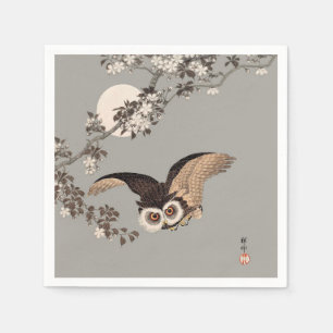 Japanische Schneemondwoodcut Flying Night Serviette