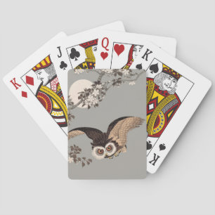 Japanische Schneemondwoodcut Flying Night Spielkarten