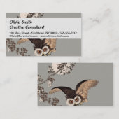 Japanische Schneemondwoodcut Flying Night Visitenkarte (Vorne/Hinten)