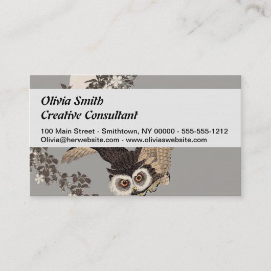 Japanische Schneemondwoodcut Flying Night Visitenkarte (Vorderseite)