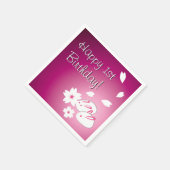 Japanische Schneeräume & Sakura 1. Geburtstag Serviette (Ecke)