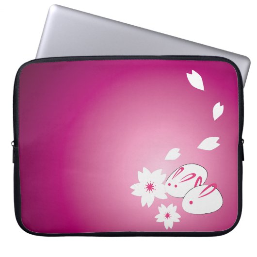 Japanische Schneeräume und Sakura Laptopschutzhülle (Vorderseite)