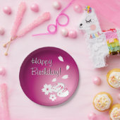 Japanische Schneeräume und Sakura zum Geburtstag Pappteller (Party)