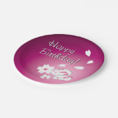 Japanische Schneeräume und Sakura zum Geburtstag Pappteller (Schrägansicht)