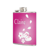 Japanische Schneerollen und Sakura-Hüftkolben Flachmann (Links)