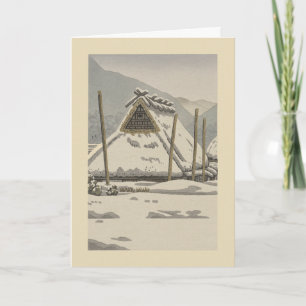 Japanische Schneeszene - Weihnachtskarte Feiertagskarte