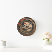 Japanische Schnitzerei Runde Wanduhr (Zuhause)