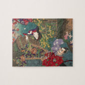Japanische schöne Geisha-Samurai-Kunst Puzzle (Horizontal)