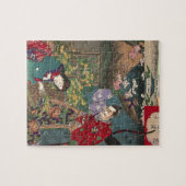 Japanische schöne Geisha-Samurai-Kunst Puzzle (Horizontal)