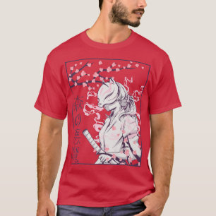 Japanische schöne Kirschblüten-Sakura mit Samu T-Shirt