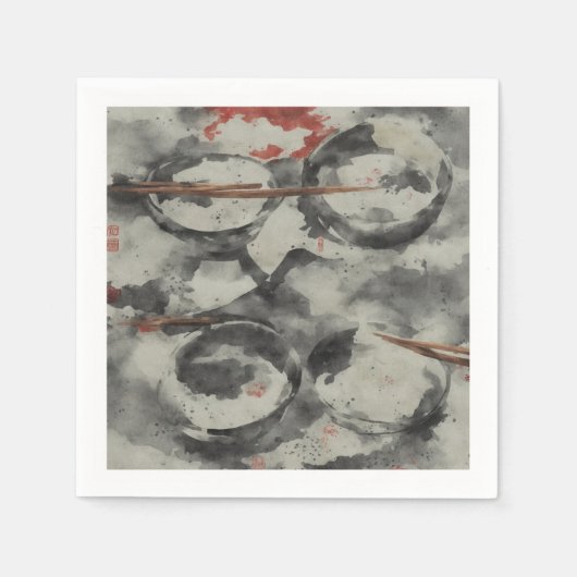 Japanische Schüsseln Serviette (Vorderseite)