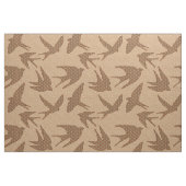 Japanische Schwalben im Flug, in Braun und Beige Stoff (Fat Quarter (45,7 x 55,9 cm))