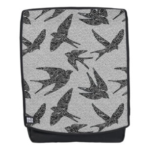 Japanische Schwalben im Flug, Kohle und Leichtgrau Rucksack