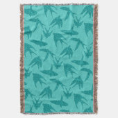 Japanische Schwalben in Flug, Türkis und Aqua Decke (Vorderseite Vertikal)