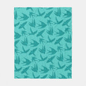 Japanische Schwalben in Flug, Türkis und Aqua Fleecedecke (Vorderseite)