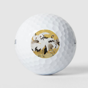 Japanische Schwarmkraniche Vintage Vogel Reich Kla Golfball