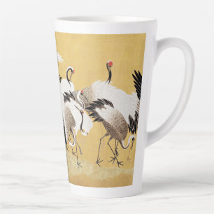 Japanische Schwarmkraniche Vintage-Vogel Reich Kla Milchtasse