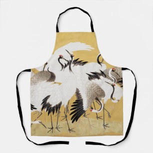 Japanische Schwarmkraniche Vintage-Vogel Reich Kla Schürze