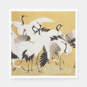 Japanische Schwarmkraniche Vintage Vogel Reich Kla Serviette