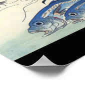 Japanische Sea Life Malerei um das 18. Jahrhundert Poster (Ecke)